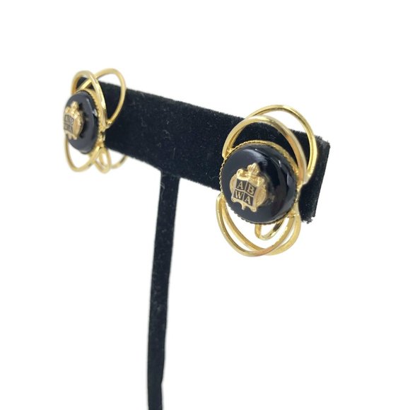 ABWA Gold & Black Clip On Earrings - Picture 3 of 7